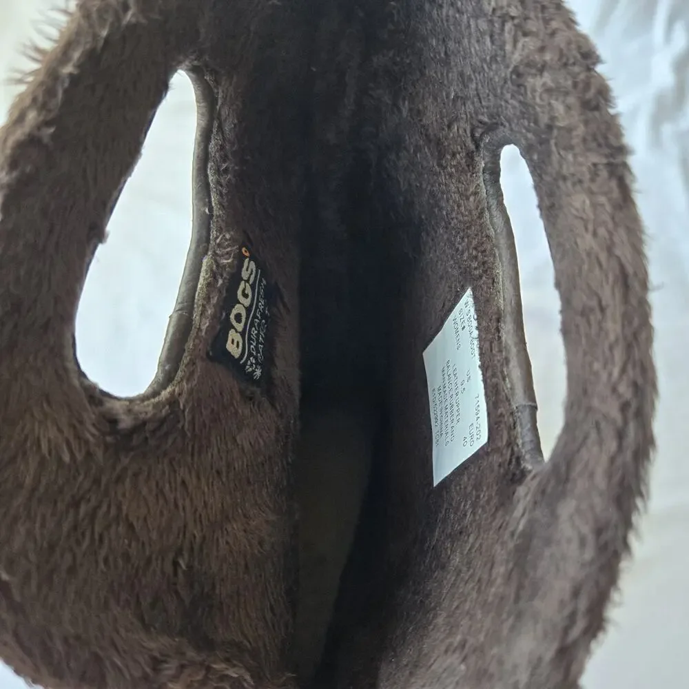 Bogs Boga Women's Tall Suede Fleece Lined Waterproof Winter Boots Brown Size 9.5
